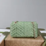 Gucci Women GG Marmont Crystals Small Shoulder Bag-Green ‎837280AAFTR