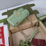 Gucci Women GG Marmont Crystals Small Shoulder Bag-Green ‎837280AAFTR