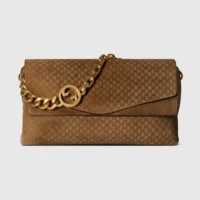 Gucci Women Large Shoulder Bag With Chain-Brown ‎857362AAF0P