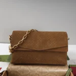 Gucci Women Large Shoulder Bag With Chain-Brown ‎857362AAF0P