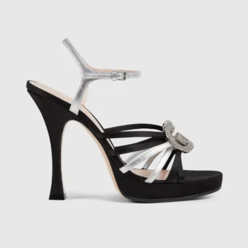 Gucci Women Pump with Crystal Interlocking G-Black 852355AAFSH