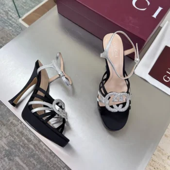 Gucci Women Pump with Crystal Interlocking G-Black 852355AAFSH