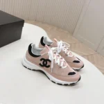 Gucci Women Sneakers Suede Calfskin Calfskin & Grosgrain-Light Pink G47010