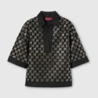 Gucci Women Wool Tweed Lamé Top-Black‎ 846682ZARWY