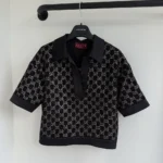 Gucci Women Wool Tweed Lamé Top-Black‎ 846682ZARWY