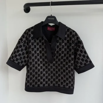 Gucci Women Wool Tweed Lamé Top-Black‎ 846682ZARWY