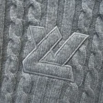 Louis Vuitton Men Signature Cable Knit Pullover-Grey 1AJFSI