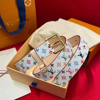 Louis Vuitton Unisex LV x TM LV D-Ring 30mm Belt-White M8981U