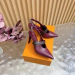 Louis Vuitton Women LV Vibe Slingback Pump-Bordeaux Red 1AICOT