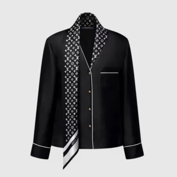 ouis Vuitton Women Monogram Scarf Pajama Top-Black 1AJHIF