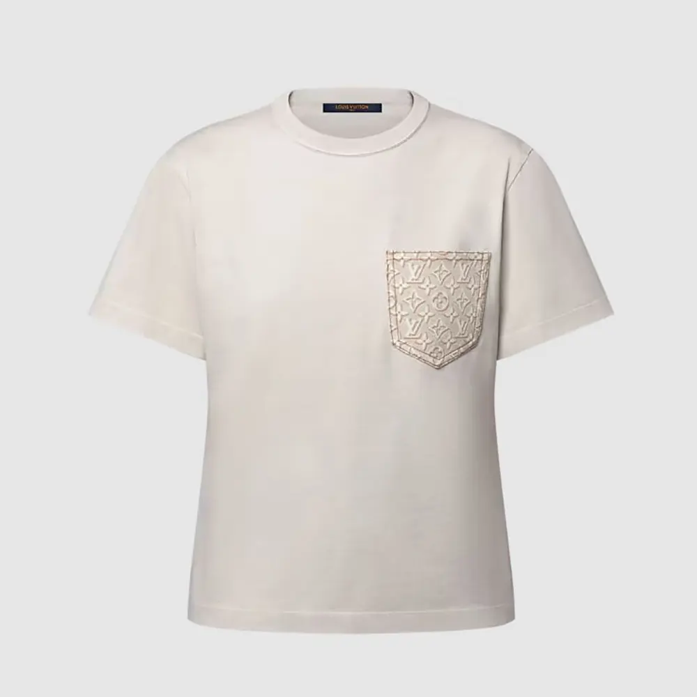 Louis Vuitton Women Signature Pocket T-Shirt 1AJHH2 (1) Louis Vuitton Women Signature Pocket T-Shirt 1AJHH2