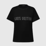 Louis Vuitton Women Signature Stud T-Shirt-Black 1AJENW