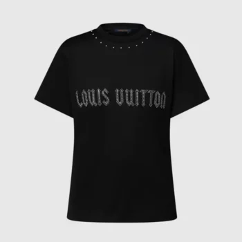 Louis Vuitton Women Signature Stud T-Shirt-Black 1AJENW
