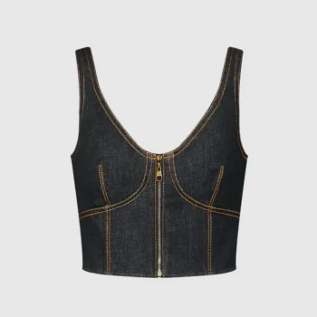 Louis Vuitton Women Topstitched Denim Crop Top 1AJHJZ
