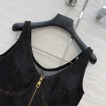 Louis Vuitton Women Topstitched Denim Crop Top 1AJHJZ