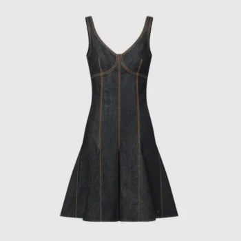 Louis Vuitton Women Topstitched Denim Dress 1AJHVR