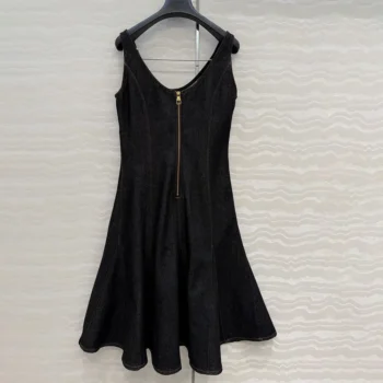 Louis Vuitton Women Topstitched Denim Dress 1AJHVR