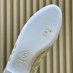 Chanel Women Ballet Flats Embroidered Cotton-White G46984B22762
