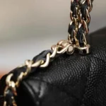 Chanel Women Kelly 23 with Chain Grained Shiny Calfskin Gold Tone Metal-Black - Image 7