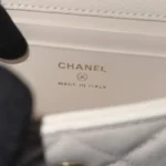 Chanel Women Kelly 23 with Chain Grained Shiny Calfskin Gold Tone Metal-White