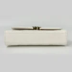 Chanel Women Kelly 23 with Chain Grained Shiny Calfskin Gold Tone Metal-White