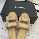 Chanel Women Mules Suede Kidskin-Beige G47043B23355