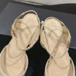 Chanel Women Slingbacks Iridescent Lambskin & Lambskin Beige & Black G47083