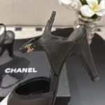 Chanel Women Slingbacks Iridescent Lambskin & Lambskin Black & White G47084