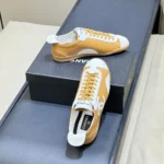 Chanel Women Sneakers Calfskin & Embossed Suede Calfskin Light Brown & White G47125