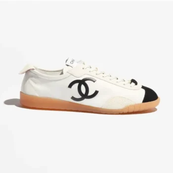 Chanel Women Sneakers Calfskin & Embossed Suede Calfskin White & Black G47125