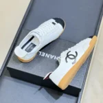 Chanel Women Sneakers Calfskin & Embossed Suede Calfskin White & Black G47125