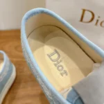 Dior Unisex Saltwind Sneaker Bleu Ciel Dior Oblique Embroidered Cotton and White Lace