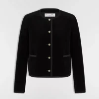 Dior Women Cropped Jacket Black Cotton Velvet 611V58A3312