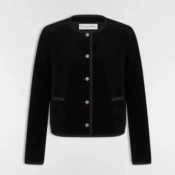 Dior Women Cropped Jacket Black Cotton Velvet 611V58A3312