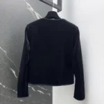 Dior Women Cropped Jacket Black Cotton Velvet 611V58A3312