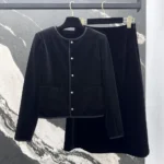 Dior Women Cropped Jacket Black Cotton Velvet 611V58A3312