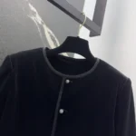 Dior Women Cropped Jacket Black Cotton Velvet 611V58A3312