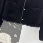 Dior Women Cropped Jacket Black Cotton Velvet 611V58A3312