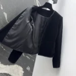 Dior Women Cropped Jacket Black Cotton Velvet 611V58A3312