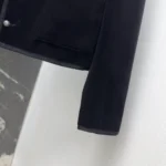 Dior Women Cropped Jacket Black Cotton Velvet 611V58A3312