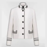 Dior Women Cropped Jacket Ecru Wool and Mohair 611V79A1030