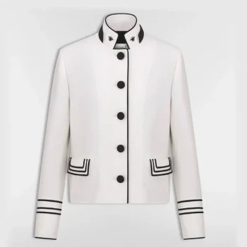 Dior Women Cropped Jacket Ecru Wool and Mohair 611V79A1030