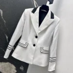 Dior Women Cropped Jacket Ecru Wool and Mohair 611V79A1030