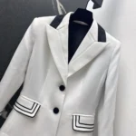 Dior Women Cropped Jacket Ecru Wool and Mohair 611V79A1030