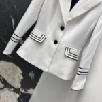 Dior Women Cropped Jacket Ecru Wool and Mohair 611V79A1030