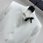 Dior Women Cropped Jacket White Virgin-Wool-Cotton-Blend Bouclé 621V07A1761