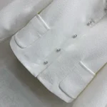 Dior Women Cropped Jacket White Virgin-Wool-Cotton-Blend Bouclé 621V07A1761