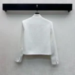 Dior Women Cropped Jacket White Virgin-Wool-Cotton-Blend Bouclé 621V07A1761
