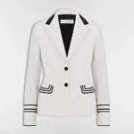 Dior Women Fitted Jacket Ecru Wool and Mohair 611V70A1030