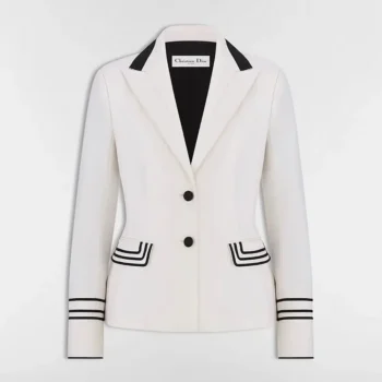 Dior Women Fitted Jacket Ecru Wool and Mohair 611V70A1030